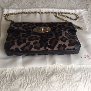 Coach animal print hair calf crossbody bag